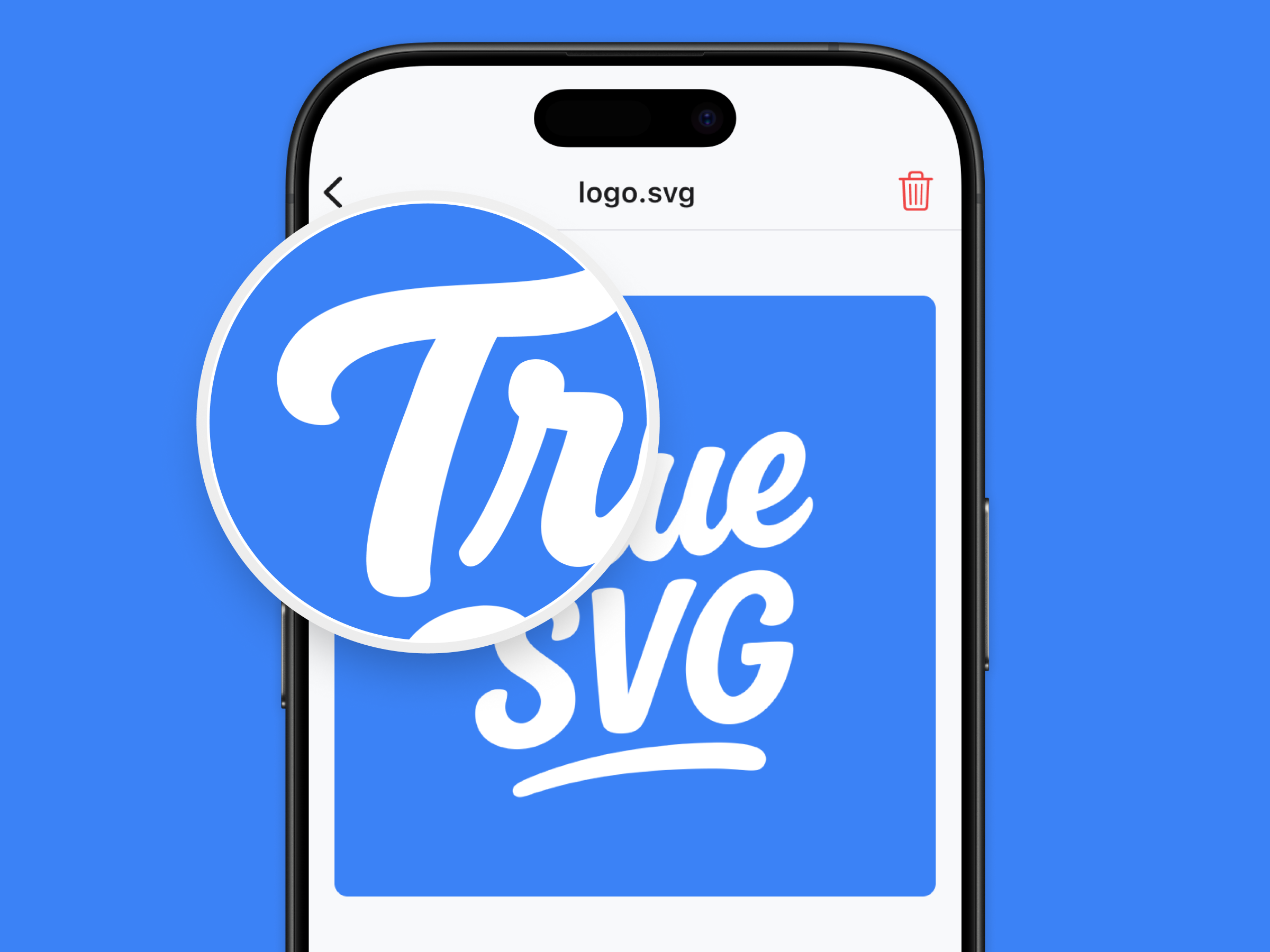 TrueSVG app screens and visual design